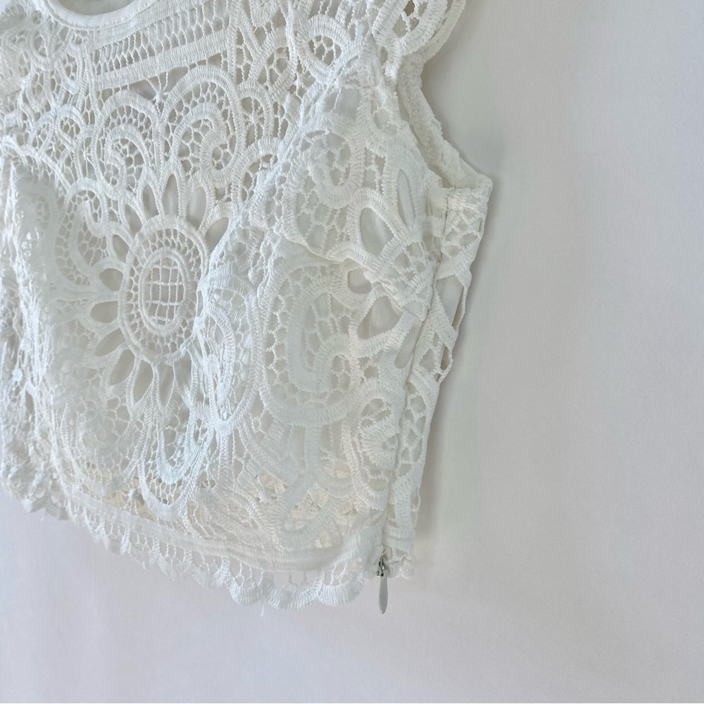 NWT Dress Me Zara White Lace Crop Top & Split Hem Maxi Skirt Two Piece Set Small - Picture 6 of 15